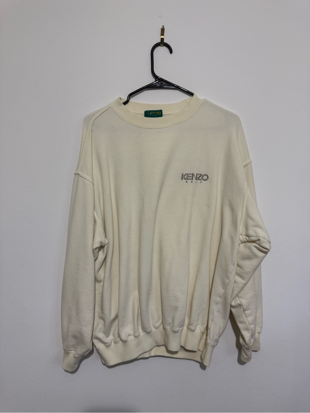 Kenzo Golf Men's Crewneck Sweater in Off-White
